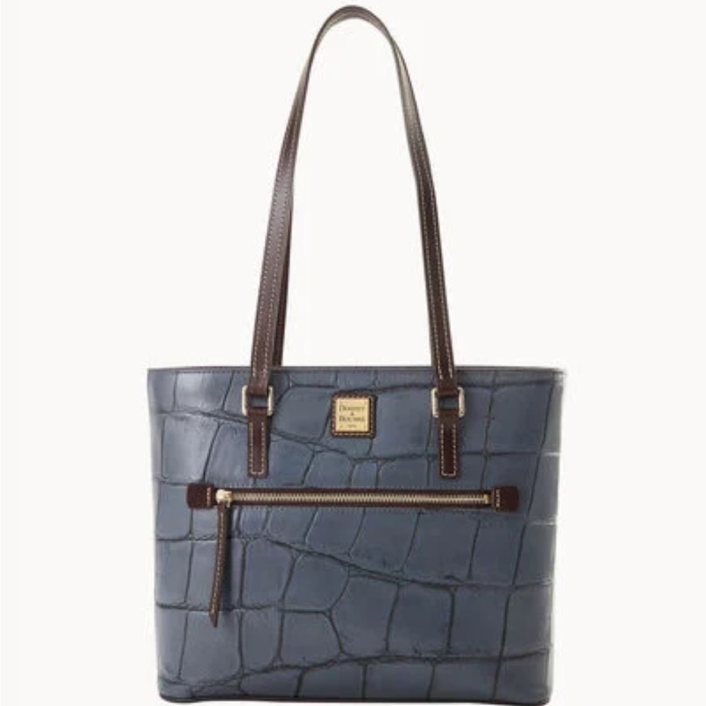 Dooney & Bourke Blue Tote with Structured Shape and Textured Surface.